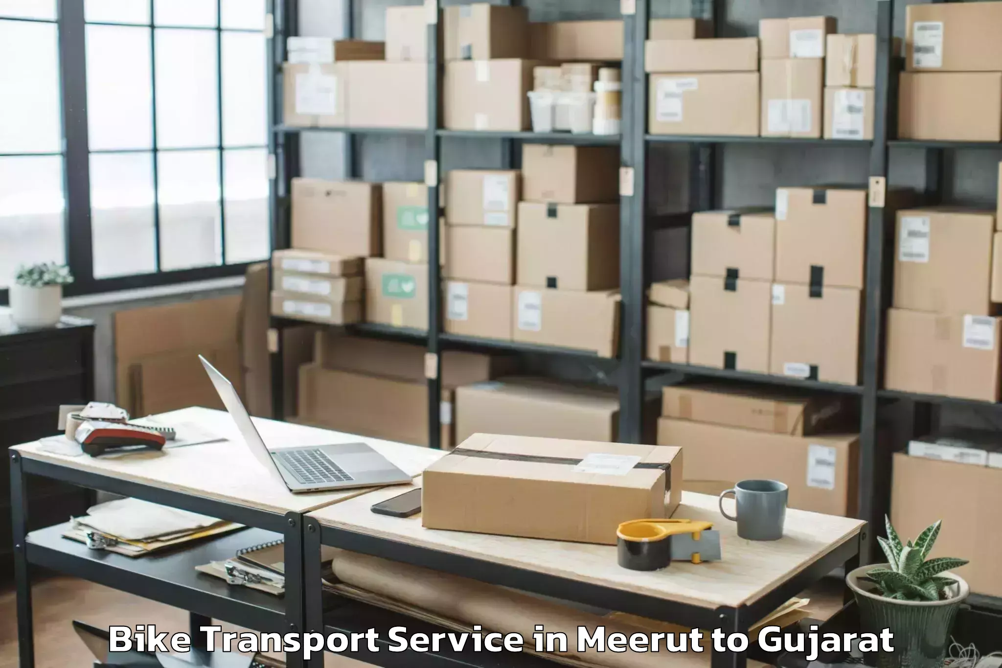 Efficient Meerut to Crystal Mall Rajkot Bike Transport